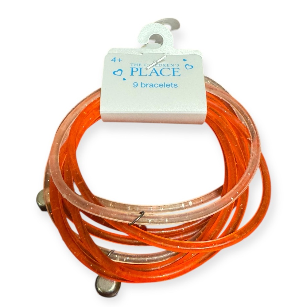 The Children's Place Jelly Bands Bracelets Red Clear Sparkle NWT Rave Festival